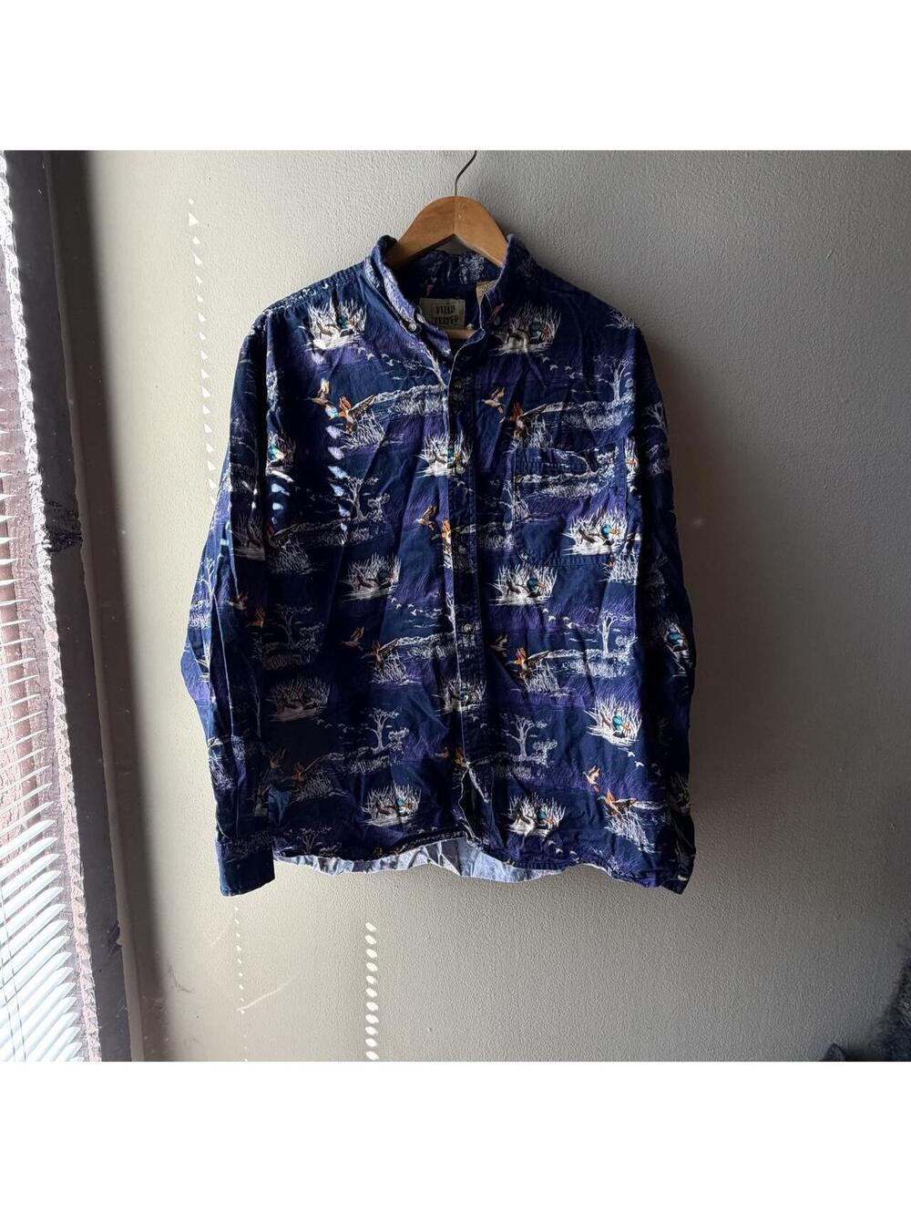 Vintage Outdoor Life Mallard Duck Print Button-Up • L 🦆